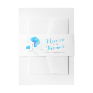 Cintas Para Invitaciones Banda de la panza del personalizado del boda azul