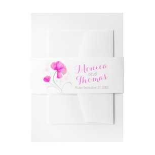 Cintas Para Invitaciones Banda de la panza del personalizado del boda rosa