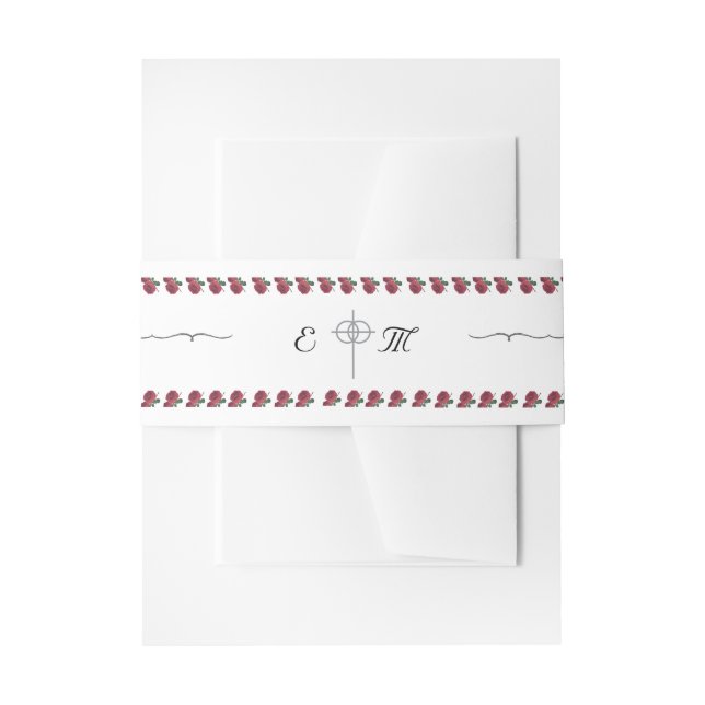 Cintas Para Invitaciones Banda de la viga de la invitación de Rosas finos (Anverso Ejemplo)