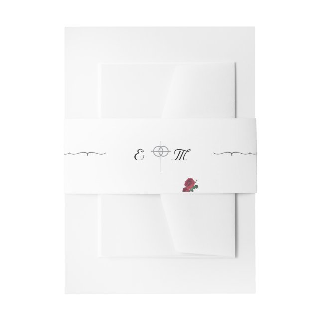 Cintas Para Invitaciones Banda de la viga de la invitación de Rosas finos (Anverso Ejemplo)