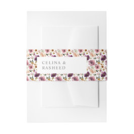 Cintas Para Invitaciones Banda de la viga de la invitación floral rosa mora