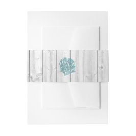 Cintas Para Invitaciones Banda de matrimonio de coral Verde azulado de made