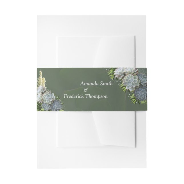 Cintas Para Invitaciones Banda de sobres de tonos azul pálido (Anverso Ejemplo)