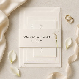 Cintas Para Invitaciones Banda de vientre de boda con lirio de cala blanco