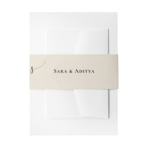 Cintas Para Invitaciones Banda de vientre de boda Minimalista Ella Dijo Sí