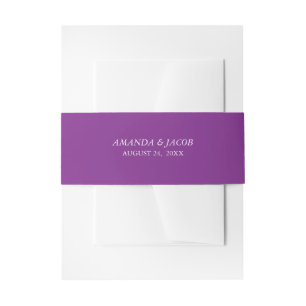 Cintas Para Invitaciones Banda de vientre de boda personalizada de violeta