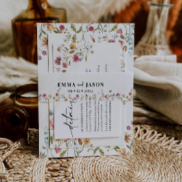 Cintas Para Invitaciones Banda de vientres invitaciones a flores silvestres