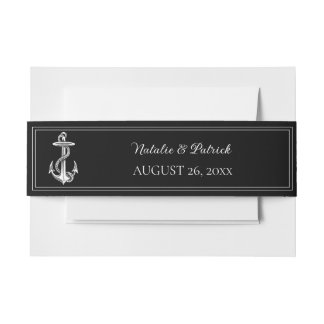 Cintas Para Invitaciones Banda del cinturón de invitación del ancla náutica