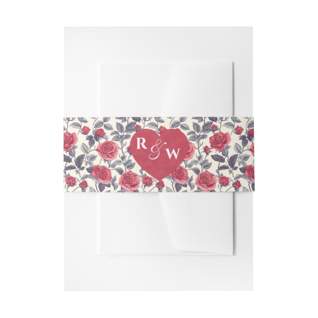 Cintas Para Invitaciones Banda del cinturón de invitaciones del Rosa (Anverso Ejemplo)