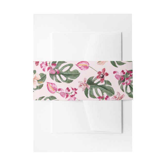 Cintas Para Invitaciones Banda del cinturón de invitaciones tropicales (Anverso Ejemplo)