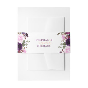 Cintas Para Invitaciones Banda del vientre de invitación de Purple Lavender