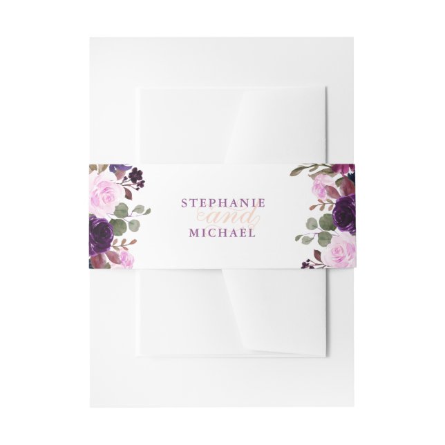Cintas Para Invitaciones Banda del vientre de invitación de Purple Lavender (Anverso Ejemplo)