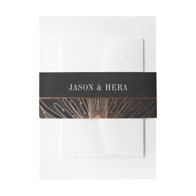 Cintas Para Invitaciones Banda del vientre dorado Nouveau (Anverso Ejemplo)