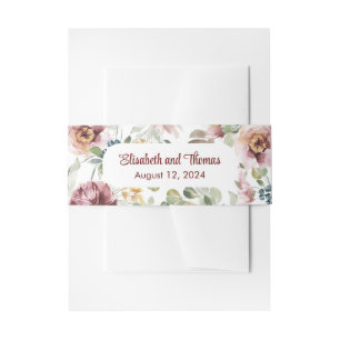 Cintas Para Invitaciones Banda del vientre floral pastel boda