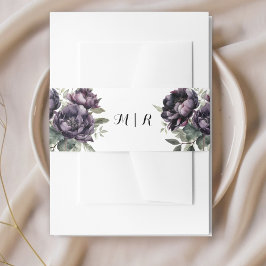 Cintas Para Invitaciones Banda del vientre gótica negra de peonías invitada