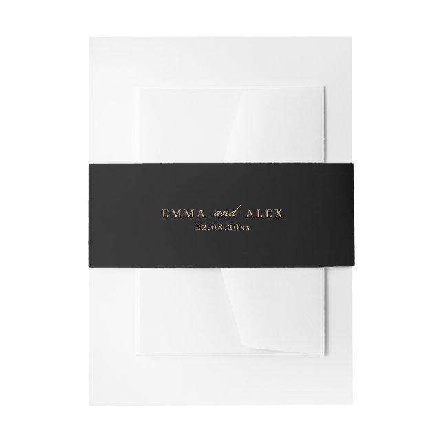 Cintas Para Invitaciones Banda elegante de invitaciones a bodas (Anverso Ejemplo)