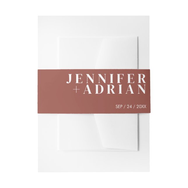 Cintas Para Invitaciones Banda mínima para el vientre de la invitación de c (Anverso Ejemplo)