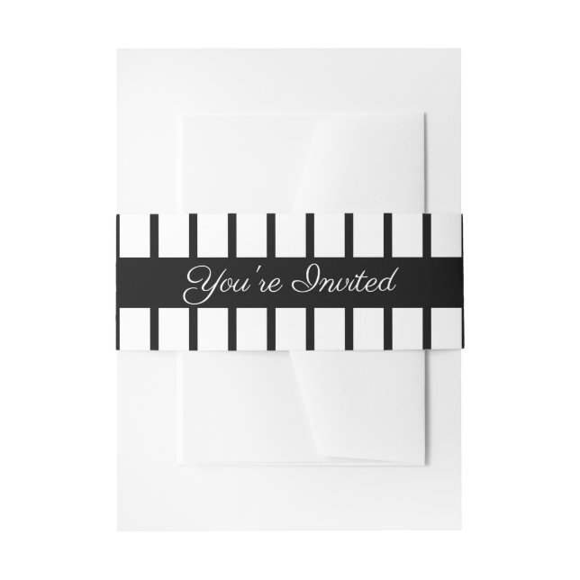 Cintas Para Invitaciones Banda moderna en blanco y negro (Anverso Ejemplo)