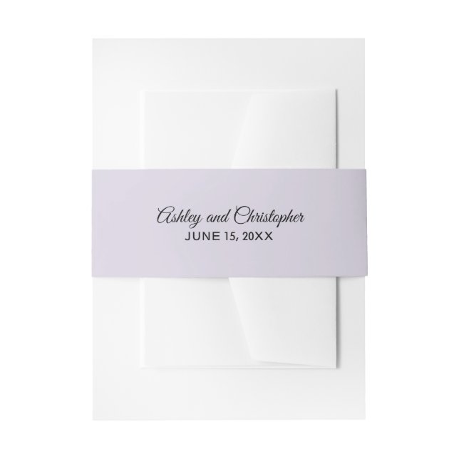 Cintas Para Invitaciones Banda simple Belly Boda Lilac púrpura (Anverso Ejemplo)