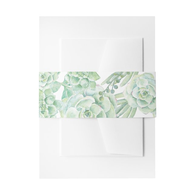 Cintas Para Invitaciones banda suculenta de la barriga acuarela (Anverso Ejemplo)