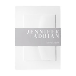 Cintas Para Invitaciones Banda ventral de invitación gris media minimalista