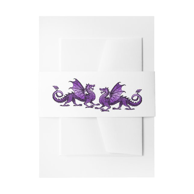 Cintas Para Invitaciones Bandas Belly Bodas de Dragones Purple Elegant (Anverso Ejemplo)