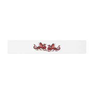 Cintas Para Invitaciones Bandas Belly Bodas de Dragones Rojos Elegantes