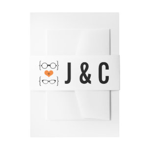 Cintas Para Invitaciones Bandas Belly Bodas de gafas Geeky naranja