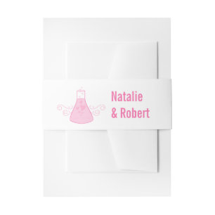 Cintas Para Invitaciones Bandas Belly Bodas de Química Dulce Rosa