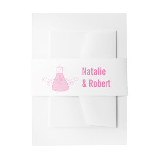 Cintas Para Invitaciones Bandas Belly Bodas de Química Dulce Rosa