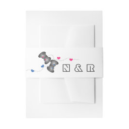 Cintas Para Invitaciones Bandas Belly Bodas Geeky Gamers Azul rosado