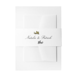 Cintas Para Invitaciones Bandas Belly Bodas Gold Silver Dragon
