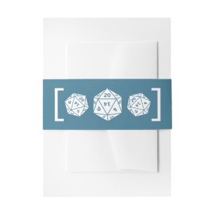 Cintas Para Invitaciones Bandas Belly de Boda de juegos de dados Blue D20