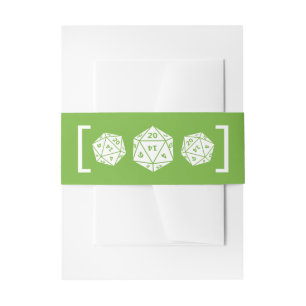 Cintas Para Invitaciones Bandas Belly de Boda de juegos de dados verde D20