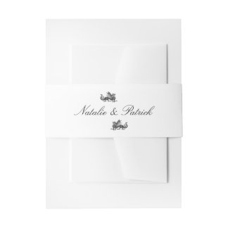 Cintas Para Invitaciones Bandas Belly de Bodas de dragón plateado