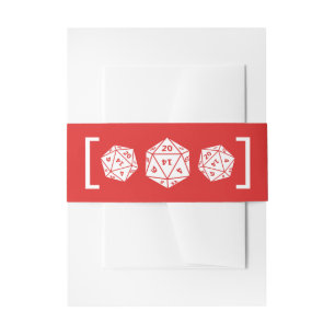 Cintas Para Invitaciones Bandas Belly de Bodas de juegos de dados Red D20