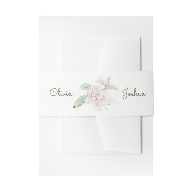 Cintas Para Invitaciones Bandas Belly de flores acuáticas (Anverso Ejemplo)