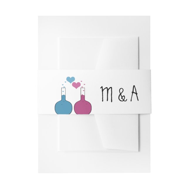Cintas Para Invitaciones Bandas Belly de la Ciencia del Amor Boda (Anverso Ejemplo)