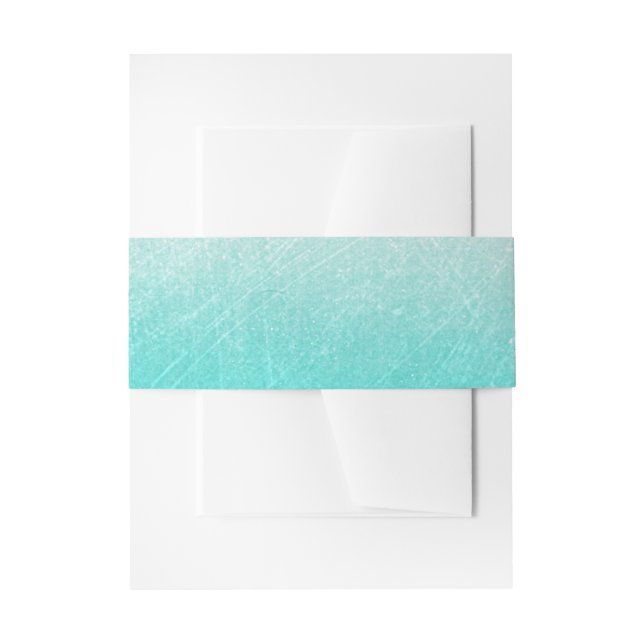 Cintas Para Invitaciones Bandas de Belly de Bodas escrásticos verde azulado (Anverso Ejemplo)