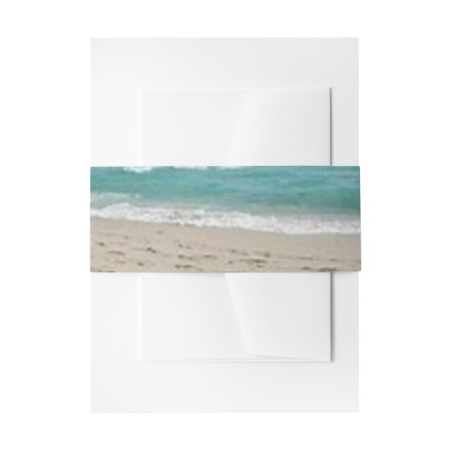 CINTAS PARA INVITACIONES BANDAS DE BELLY DE ENSAMBLADO DE BODA DE PLAYA (Anverso Ejemplo)