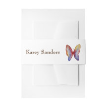 Bandas de mariposa invitación de barriles, acuarel