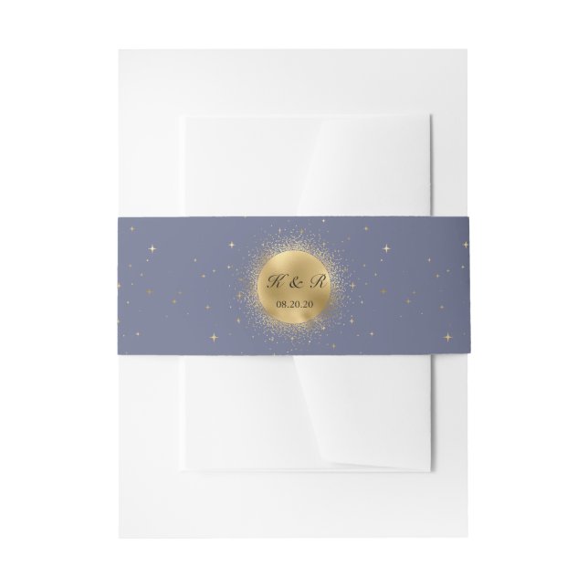 Cintas Para Invitaciones Bandas de vientre de luna de oro celestial para bo (Anverso Ejemplo)