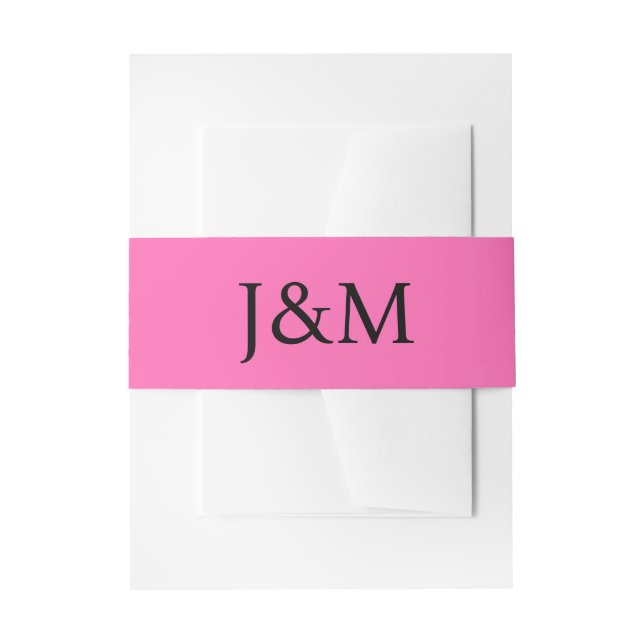 Cintas Para Invitaciones Bandas de vientre rosa caliente (Anverso Ejemplo)
