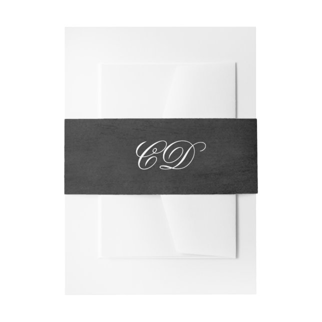 Cintas Para Invitaciones Bandas de vientres de invitación - Iniciales de ta (Anverso Ejemplo)
