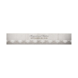 Cintas Para Invitaciones Bandas del vientre de bodas vintage de lace Burlap
