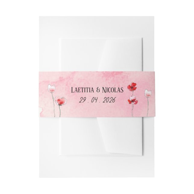 Cintas Para Invitaciones Bandeau "Coquelicots" (Anverso Ejemplo)