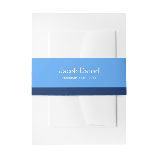 Cintas Para Invitaciones Bar de la Marina Azul Mitzvah (Anverso Ejemplo)