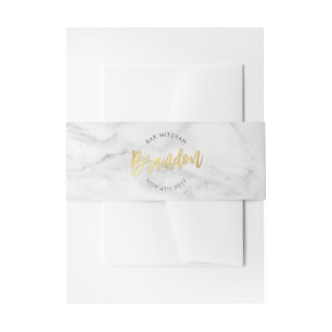 Cintas Para Invitaciones Bar personalizado Mitzvah para Brandon gris + oro