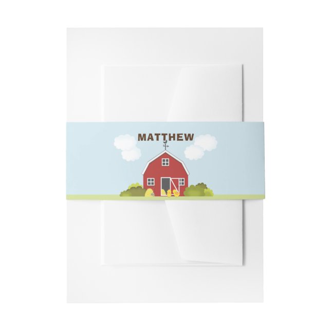 Cintas Para Invitaciones Barnyard (Anverso Ejemplo)