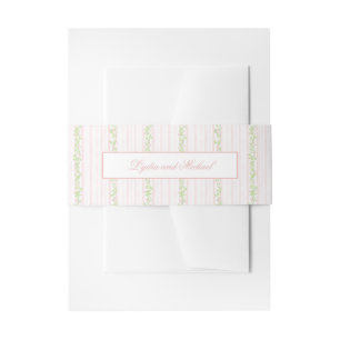 Cintas Para Invitaciones Barrido verde dulce Rubor rosado y sabio
